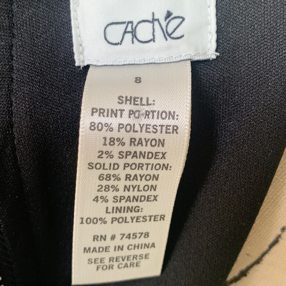Cache Sleeveless Black White Shift Dress Sz 8 - Picture 11 of 11